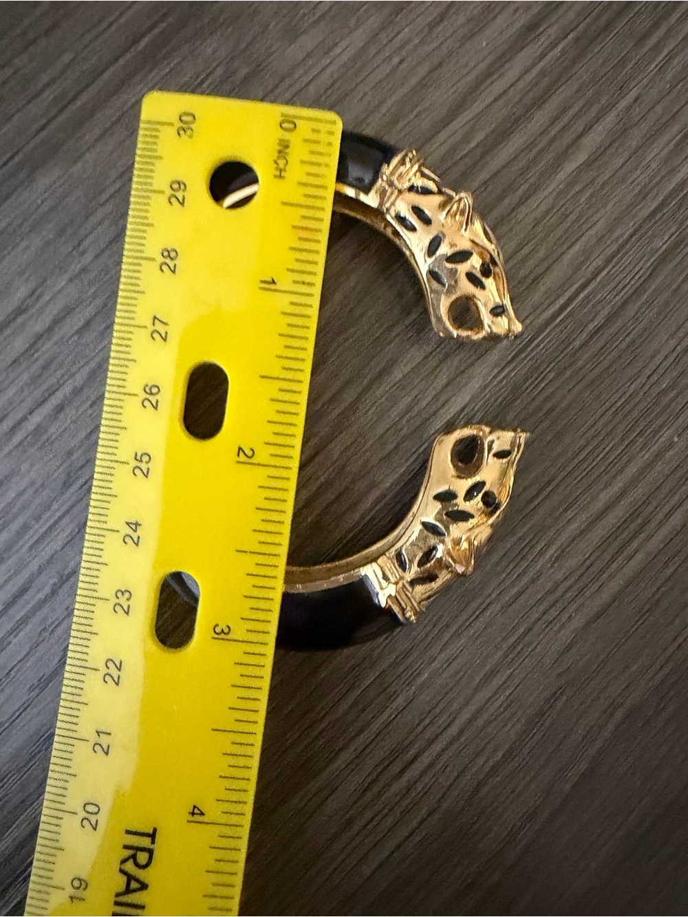 Gold and Black Panther Head Hinged Bracelet - Women Jewelry - Picture 3 of 6